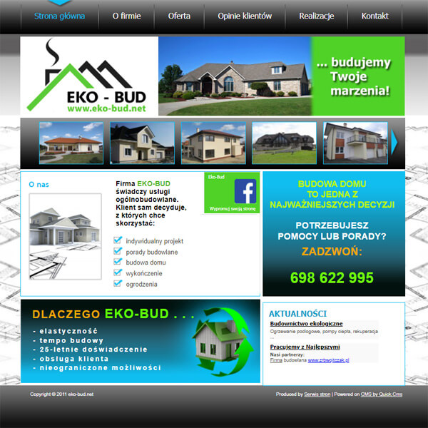 Strona zrealizowana dla firmy EkoBud